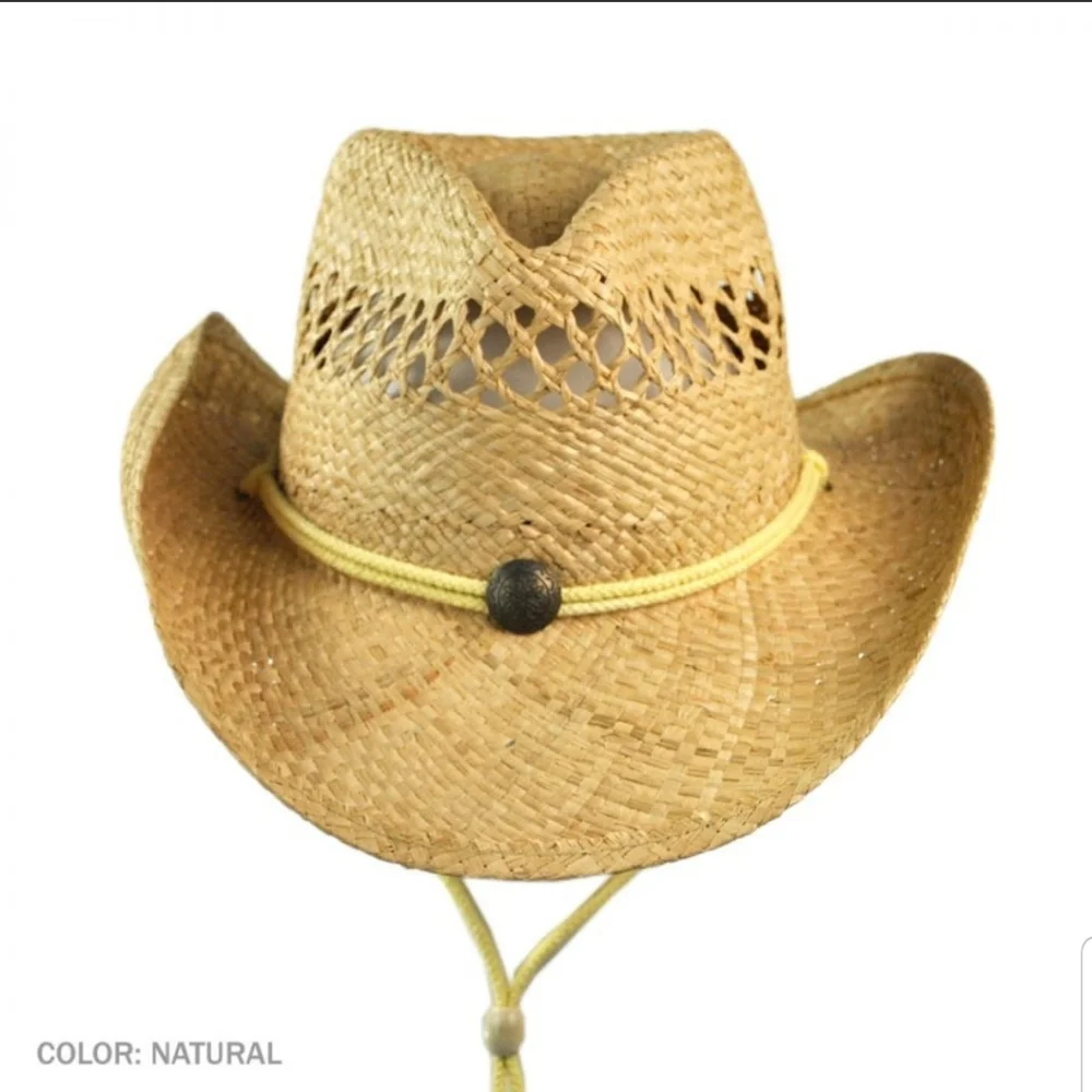 Jaxon Unisex Straw Western Cowboy Hat One Size - Picture 1 of 14